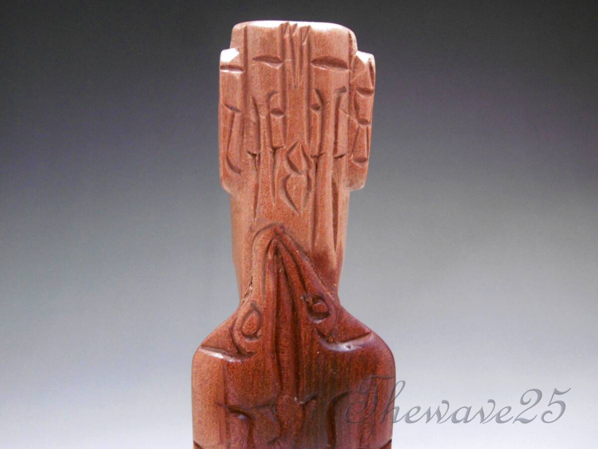 イースター島　モアイ像　木彫り　ナチュラル　茶色　Ⅱ　ミルタイティー　「 一点もの 」　置物　ハンドメイド　_画像7