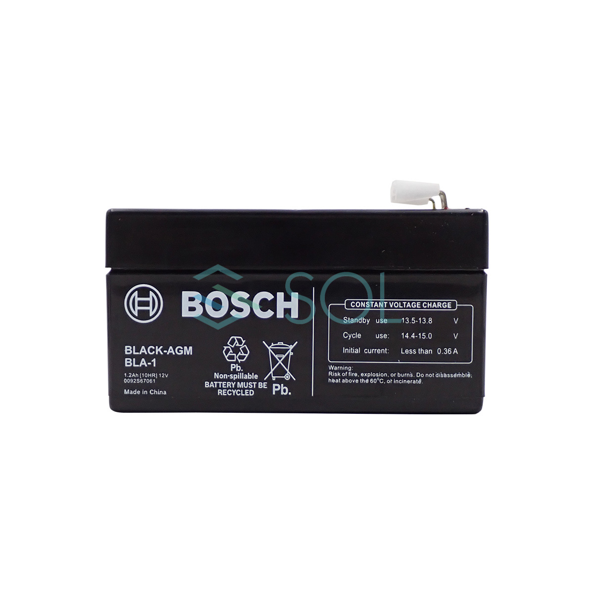 BOSCH製 ベンツ 補機バッテリー サブバッテリー BLA-1 12V 1.2Ah BLACK-AGM バックアップバッテリー Eクラス W212 R230 X204_画像2