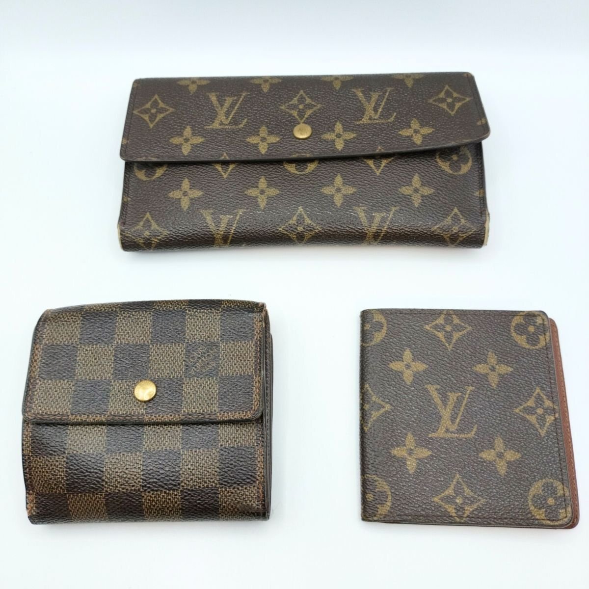 LOUIS VUITTON ルイ・ヴィトン LV 長財布 二つ折り財布 ダミエ モノグラム 3点おまとめ J299の画像1