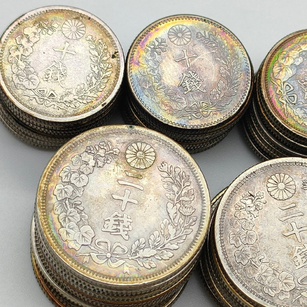  Japan old coin Japan silver coin old coin silver coin . 10 sen two 10 sen 10 sen . sen Meiji Taisho asahi day dragon ... Phoenix phoenix 65 pieces set approximately 216g present condition delivery J365-2