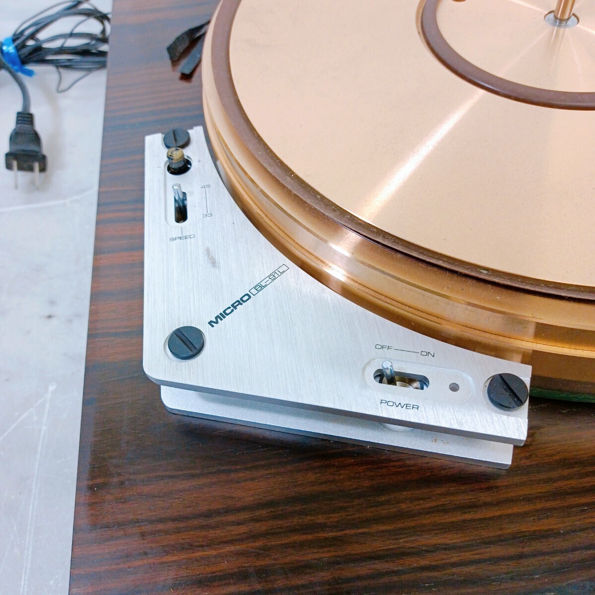 MICRO micro record player turntable BL-91 shaft assembly attaching electrification verification only Junk 