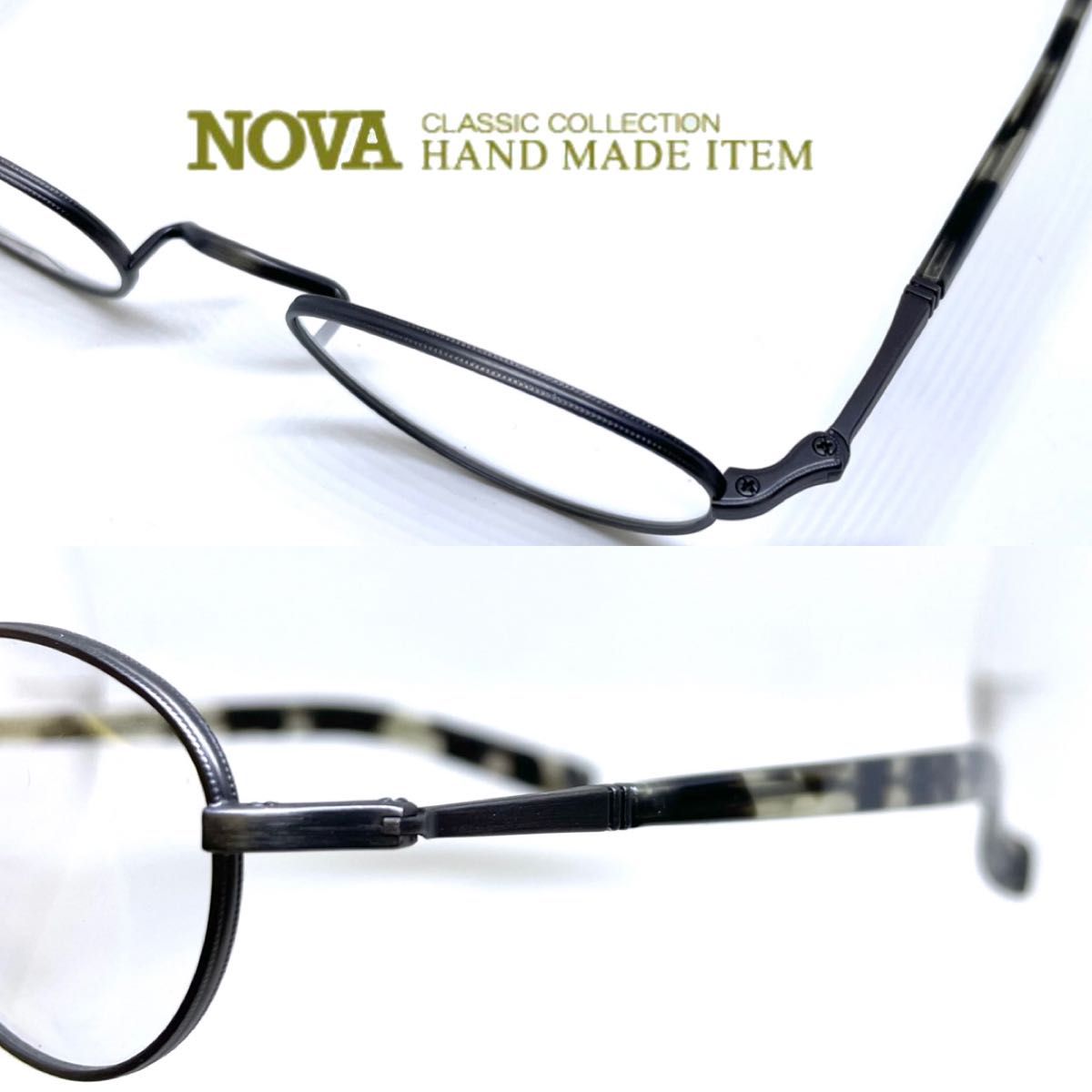 NOVA HANDMADE ITEM ノバ ハンドメイド アイテム メガネフレーム H-378 ブラックハバナ 眼鏡 クラシック