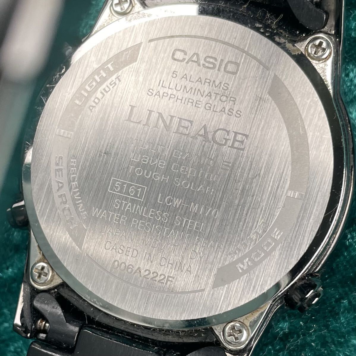 26 CASIO カシオ LINEAGE wave ceptor TOUGH SOLAR LCW-M170 ウェブセプター ガラス綺麗 オリジナルブレス 綺麗_画像2