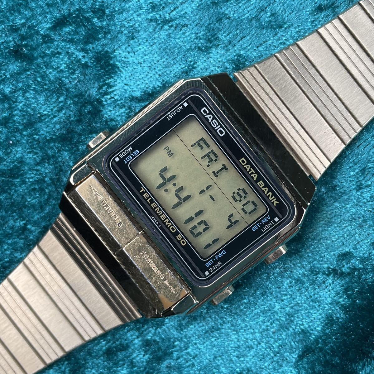 36 Vintage CASIO DATA BANK DB-500G Gold Casio Data Bank цифровой QZ стекло красивый подсветка OK оригинал breath 80 годы 