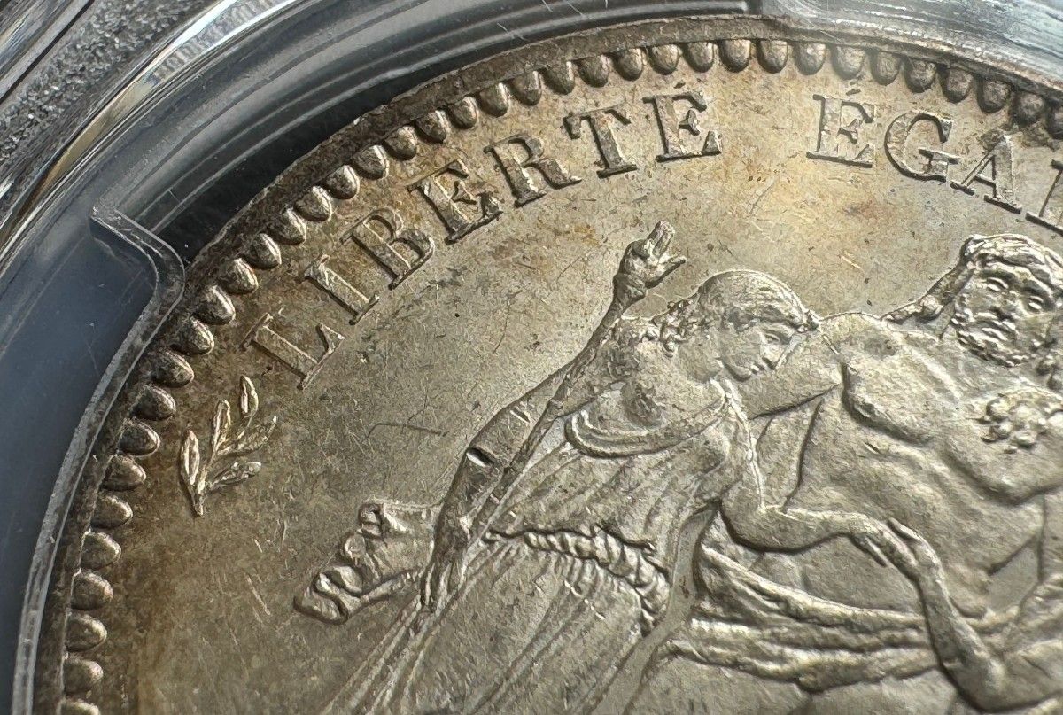 1873年 ヘラクレス 5フラン 銀貨 女神 大型銀貨 フランス 造幣局 MS-62 PCGS アンティークコイン