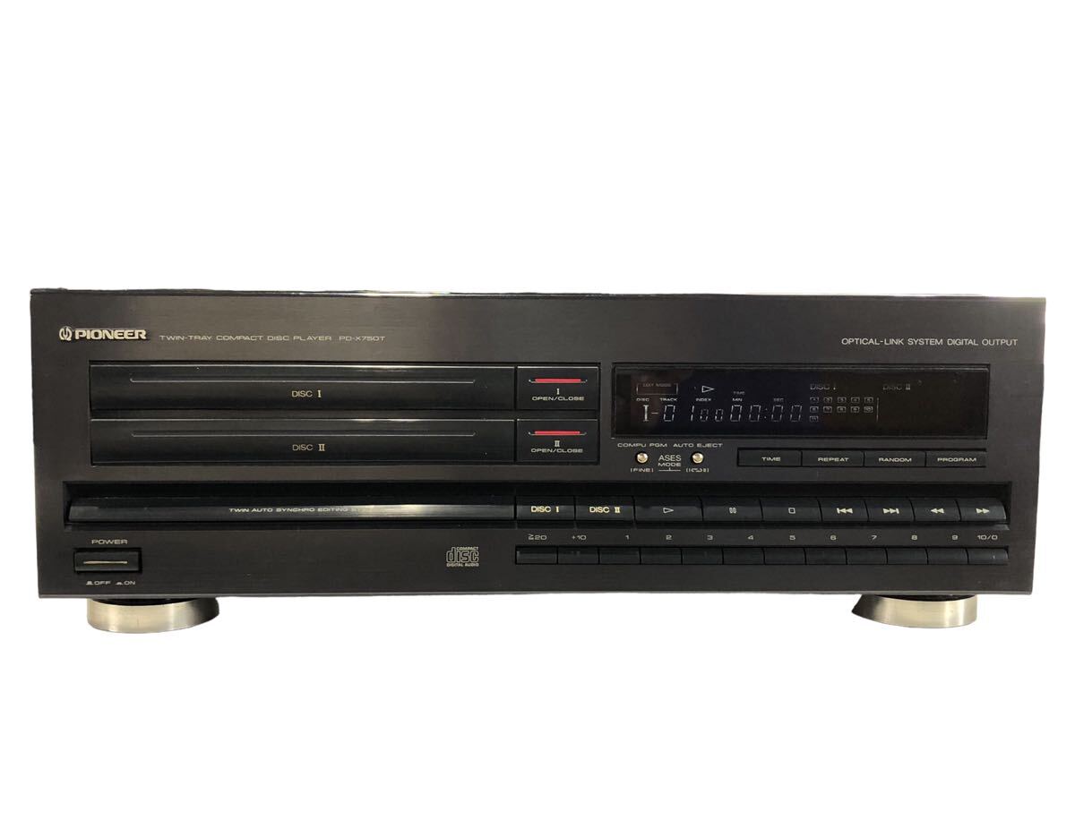 Pioneer パイオニア PD- X750T CDプレーヤー TWIN-TRAY COMPACT DISC PLAYER ディスクプレイヤー 通電確認のみ 現状品 ブラック 音響機器_画像1