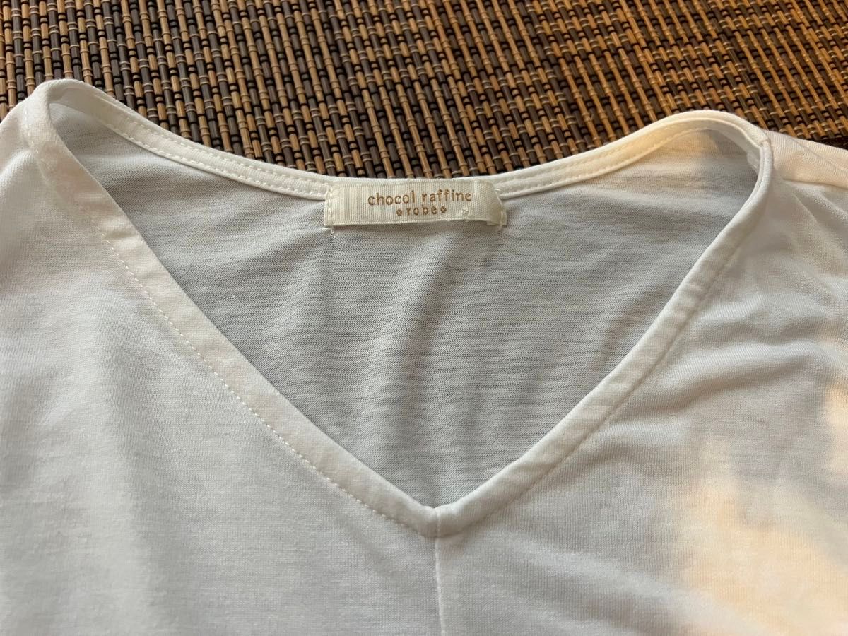 美品　半袖 白 Tシャツ　大きめ　ゆったり　L〜LL ホワイト　レーヨン　ポリエステル　レディース　ノースリーブ　夏　フリー