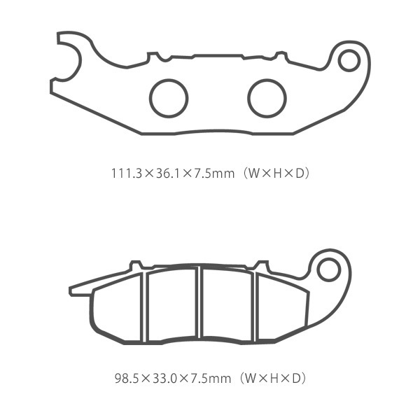 ブレーキパッド セラミックメタルブレーキパッド エイプ APE TYPE D グロム MSX125 ウェーブ125i モンキー125 CBR125R CBR150R ホンダ_画像3