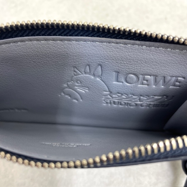 ～美品～ロエベ LOEWE コインカードホルダー レザー ブルー L字ファスナー/ジブリコラボ/カルシファー 財布 コイン_画像7