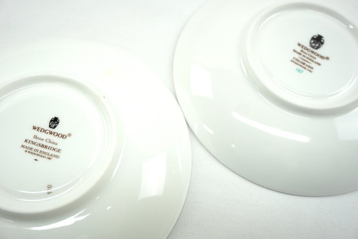 ★【B送900円】　248　WEDG WOOD ウェッジウッド　COLORADO　コロラド　カップ＆ソーサー　2客セット　ブルー　レッド_画像7