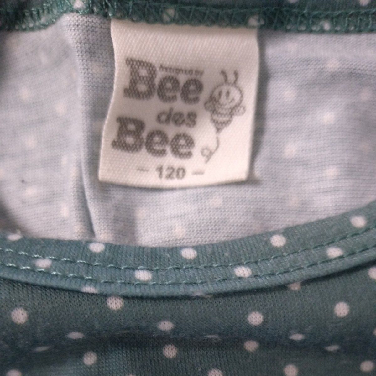 Bee des Bee 半袖 ワンピース ドット柄 チュニック 韓国子供服 120サイズ 水玉模様