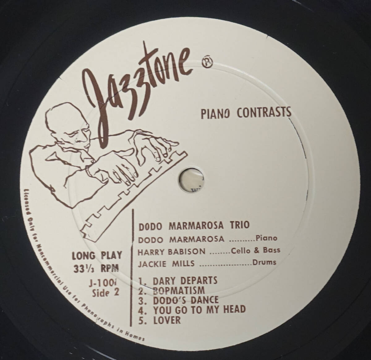France Jazztone オリジナル Piano Contrasts / Errol Garner Trio DG/Flat Edgeの画像3