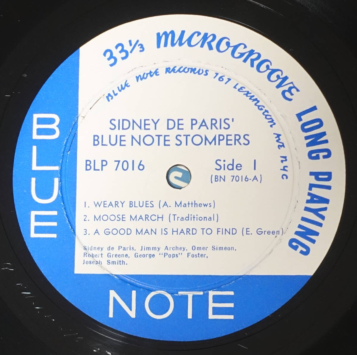 US BLUE NOTE BLP 7016 オリジナル Sidney DE Paris Blue Note Stompers Lexington/DG/EAR/Flat Edgeの画像3