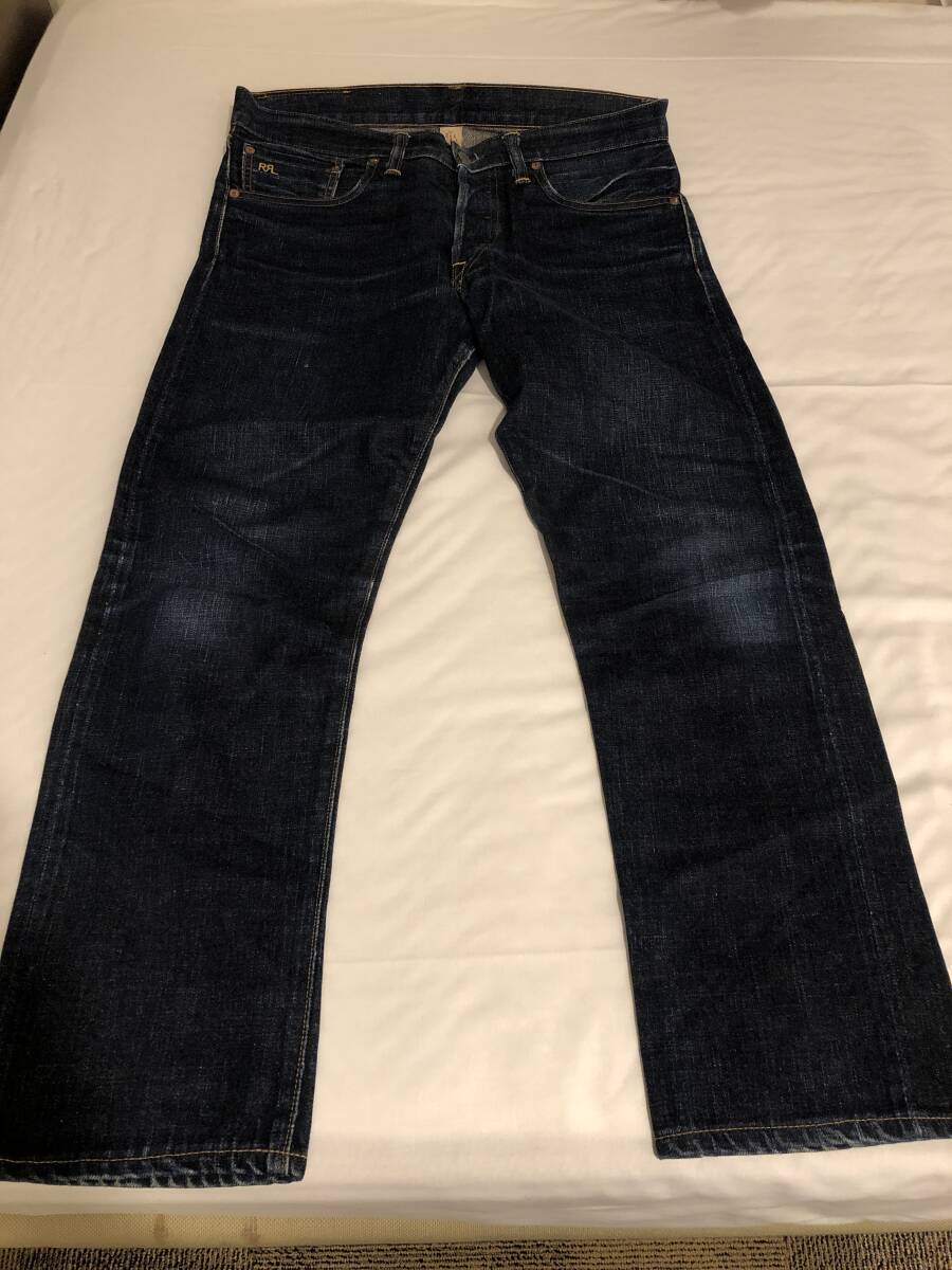 RRL SLIM NARROW 32×32 スリムナロー セルビッジ デニム パンツ インディゴ ダブルアールエル_画像2