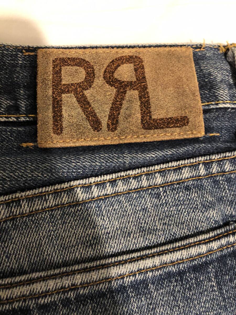 RRL SLIM FIT 32×30 тонкий Fit cell biji Denim брюки индиго RR L 