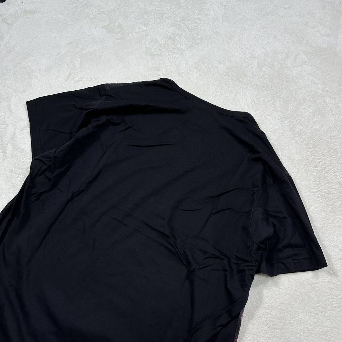 Yohji Yamamoto BLACK SCANDAL カットソー 3 ヨウジヤマモト 朝倉PT 赤顔半袖 プリント カットソー Tシャツ リヨセル70% コットン30%_画像10