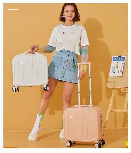 スーツケース 18inch キャリーバッグ 機内持ち込み かわいい おしゃれ レディース メンズ 子供用 キャリーケース ハード ホワイト_画像5