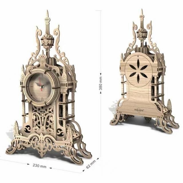 時計塔 3D立体パズル　クロック組立モデル 木製 時計 置時計 模型 レトロ おもちゃ 子供 大人向け DIY組み立て玩具_画像3