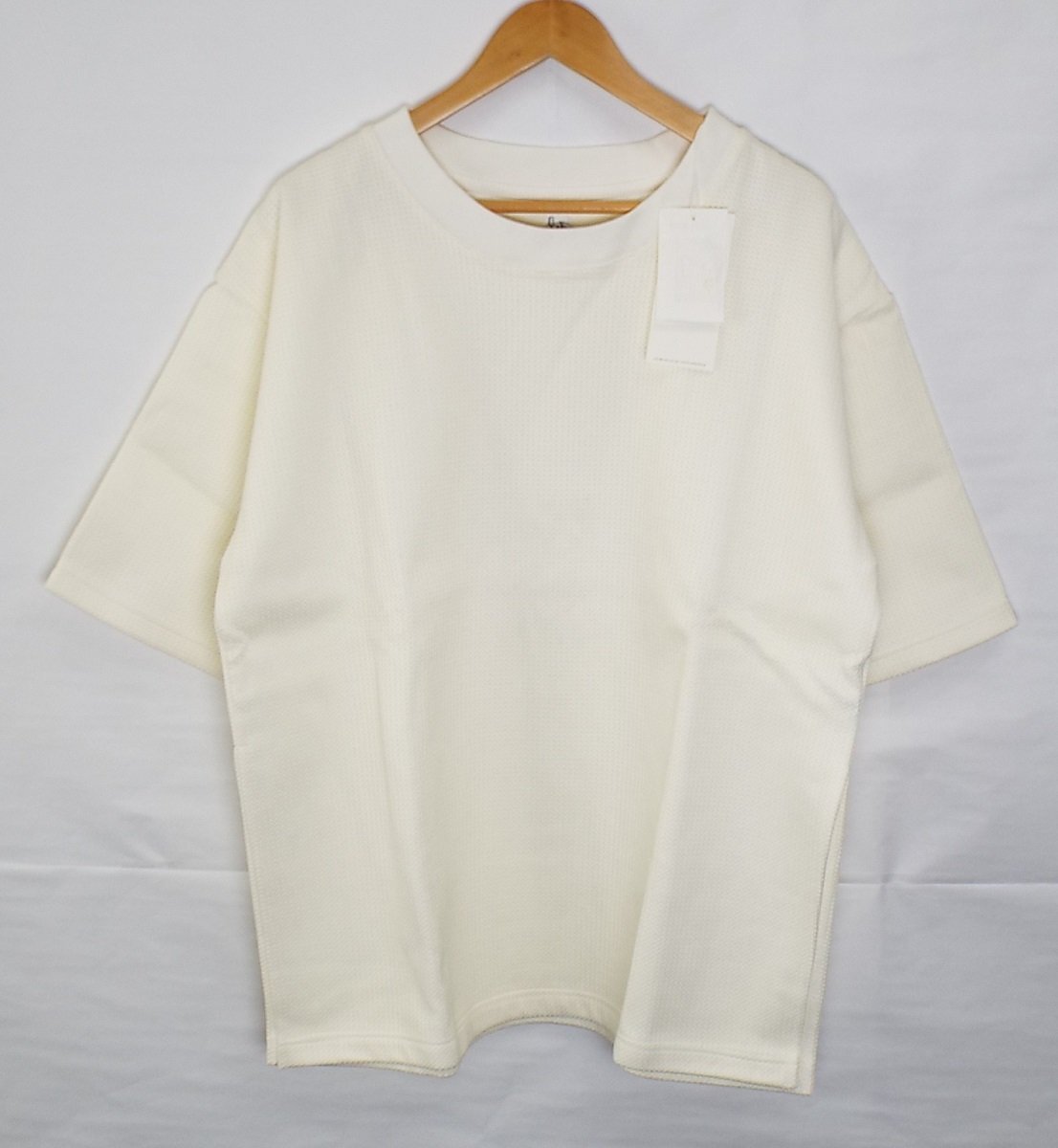T3761[ほぼ未使用]RYU cobachi(リュー コバチ)半袖 Tシャツ カットソー サイドスリット ゆったり s2017/アイボリー/サイズF_画像1