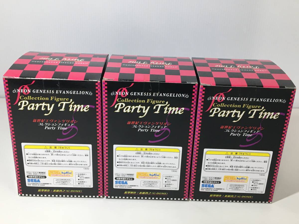 【未開封】 エヴァンゲリオン コレクションフィギュア party time 全3種セット 綾波レイ + アスカ + 伊吹マヤ EVA エヴァ セガの画像3