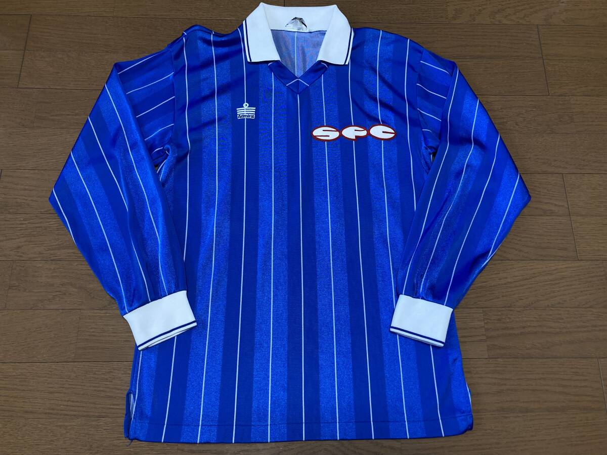 80s 90s ヴィンテージ 日本製 Admiral アドミラル サッカー ストライプ オールド 長袖 ゲームシャツ ユニフォーム_画像2