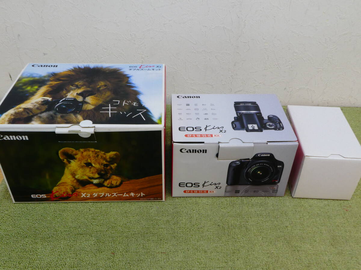 165-R90) 中古品 Canon キヤノン EOS Kiss X2 ダブルズームキット 動作OK _画像1