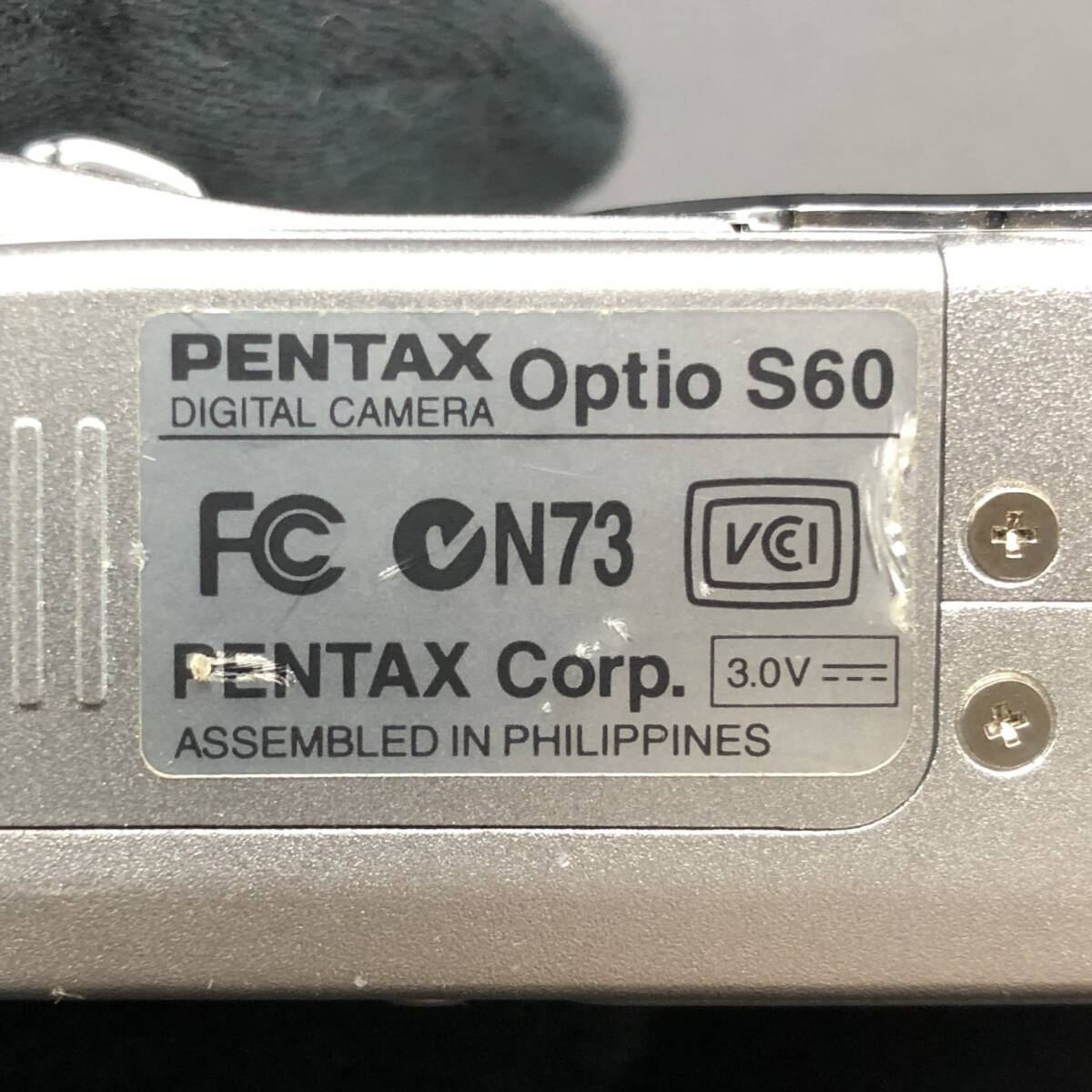 【通電のみ確認】PENTAX ペンタックス Optio S60 コンパクト デジタルカメラ シルバー オプティオ コンデジ デジカメ RICHO リコー_画像8