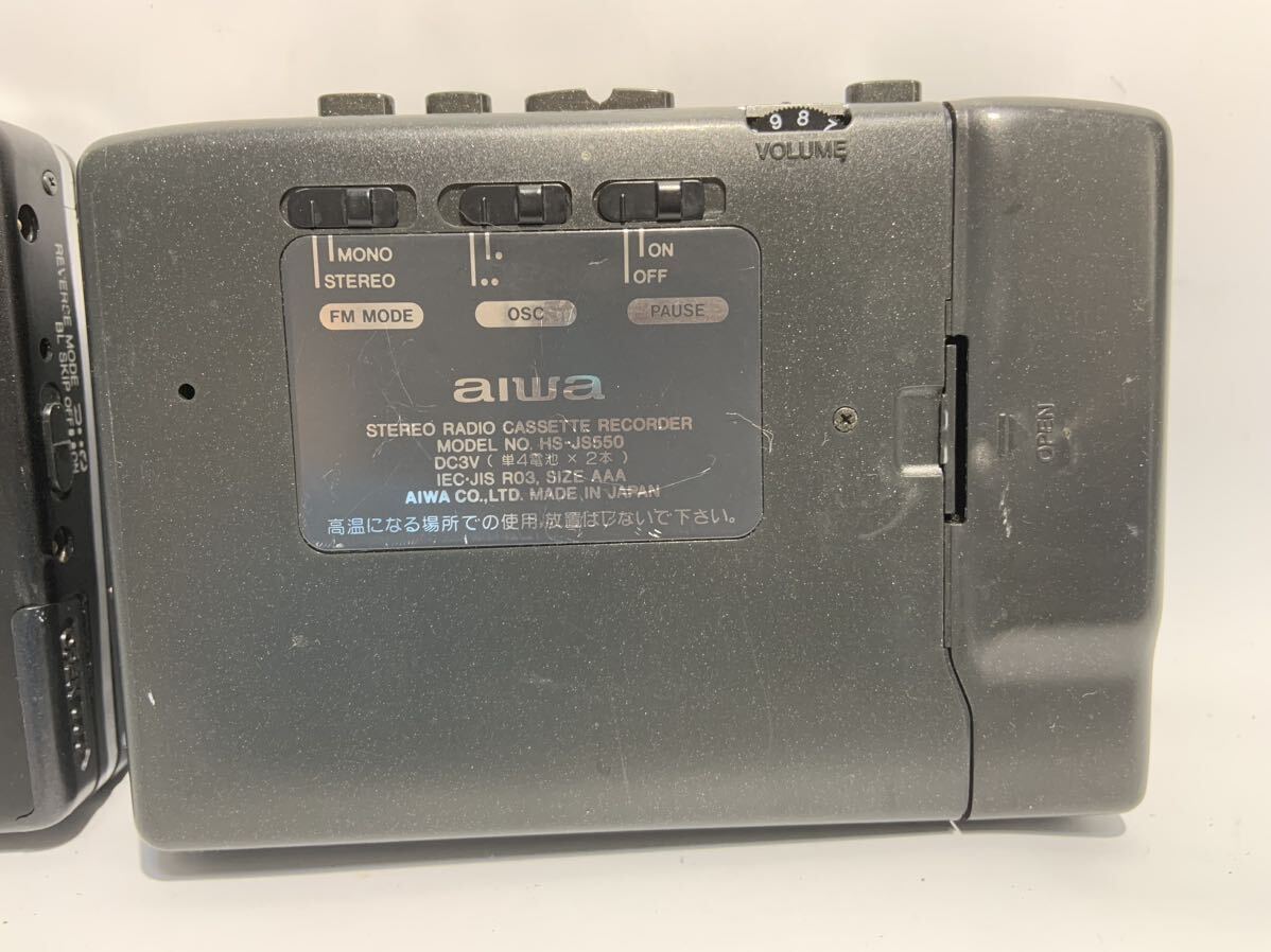 aiwa アイワ JS550 ポータブルカセットレコーダー PX750 カセットプレーヤー 動作未確認 ジャンク _画像5