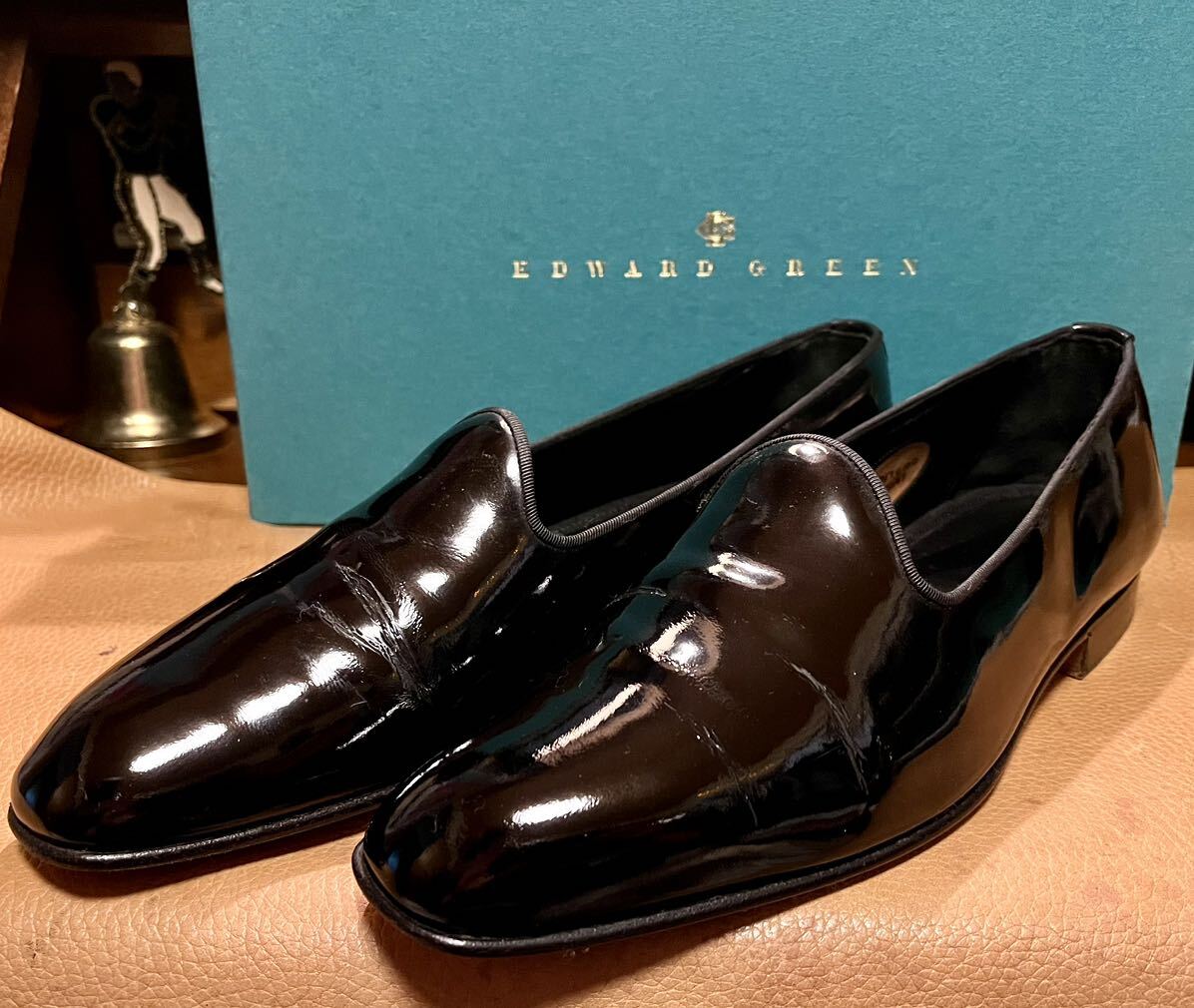 エドワードグリーン アルバート パテントレザー EDWARD GREEN ALBERT エナメルシューズ 6 1/2 Black 黒 Made in England 英国 箱有り 美品_画像2