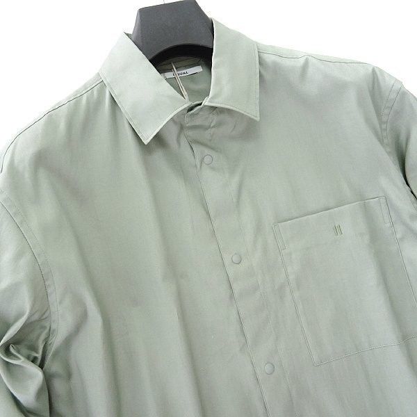 新品 IIQUAL イーコール ピンオックス レギュラーカラー シャツ L 淡緑