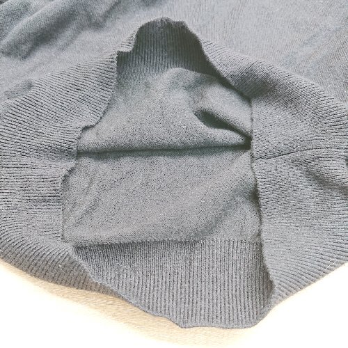 ◇ misch masch ミッシュマッシュ スクエアネック 袖リブ 袖装飾 長袖 ニットセーター サイズF ブラック レディース E_画像5
