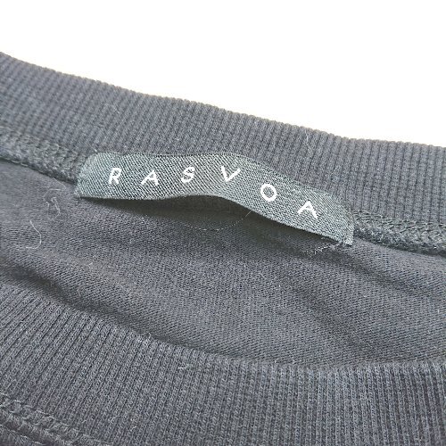 ◇ RASVOA ラスボア シンプル カジュアル 裾穴あき ストリート 半袖 Tシャツ サイズF ブラック レディース E_画像6