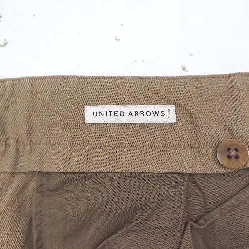 ◇ UNITED ARROWS ユナイテッドアローズ 内掛けボタン シンプル ストレートパンツ サイズM ブラウン メンズ E_画像4