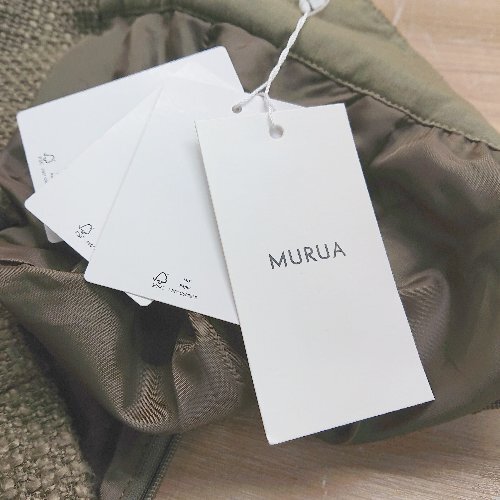 ◇ ◎ MURUA ムルーア 定価￥7,700 サイドジップ ツイ－ド風 キュロット サイズ1 カ－キ レディース E_画像5