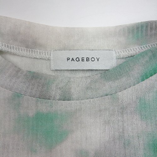 ◇ PAGEBOY ページボーイ タイダイ柄 ゆったり 長袖 カットソー サイズF グレー グリーン レディース E_画像3