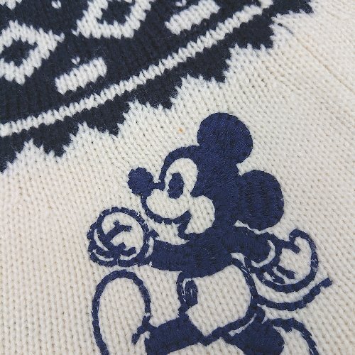 ◇ Tokyo Disney Resort ミッキーマウス ノルディック柄 長袖 ニット セーター サイズM アイボリー ブラック レディース E_画像7