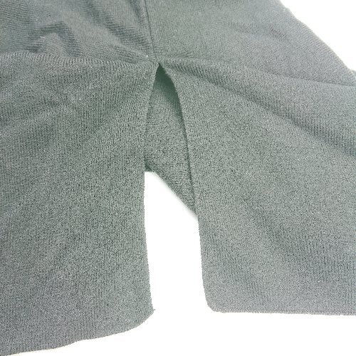 ◇ GRL グレイル 柔らか素材 シンプル きれいめ バックスリット 膝下 フレア スカート サイズL ブラック レディース E_画像6