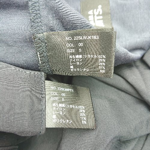 ◇ 関西ファッション連合 PAJAMASUTS 総裏 柔らか素材 ノーカラー S パンツスーツ サイズS ネイビー レディース E_画像8
