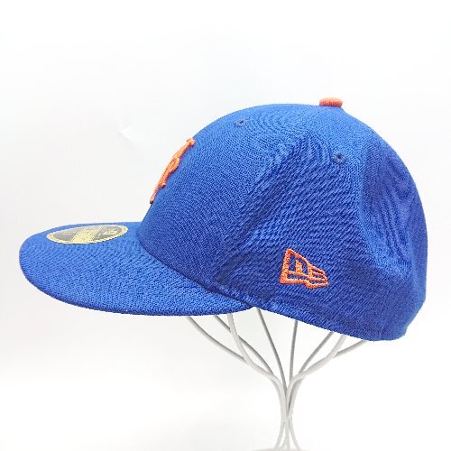 ◇ NEWERA 59FIFTY ニューエラ 刺繍 シンプル ステッカー キャップ 帽子 ブルー系 サイズ7 4/1 メンズ E_画像2