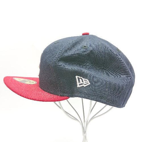 ◇ NEWERA 59FIFTY ニューエラ 刺繍 シンプル Aロゴ ステッカー キャップ 帽子 ブラック系 サイズ8 メンズ E_画像2
