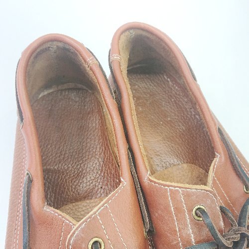 ◇ 表記なし ジャンク品 革靴 カジュアル 紐付き デッキシューズ サイズ42 ブラウン メンズ E_画像9