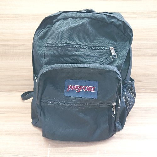 ◇ JANSPORT ジャンスポーツ 大容量 多機能 ポケット多め ブランドロゴ リュック　ブラック メンズ E_画像1