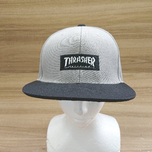 ◇ THRASHER スラッシャー 調節可能 ブランドロゴ キャップ グレー系 サイズ57~59cm(フリー) メンズ E_画像5