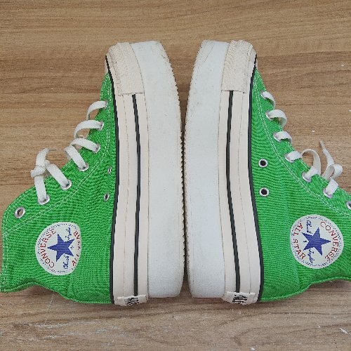 ◇ CONVERSE コンバース 厚底 カラフル ハイカット スニーカー サイズ25 ライトグリーン系 レディース E_画像6