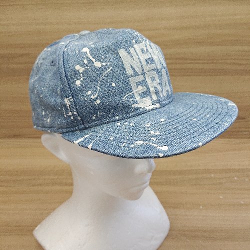 ◇ NEWERA ニューエラ デニム ロゴ iインク柄 帽子 キャップ ライトブルー 表記なし レディース メンズ E_画像3