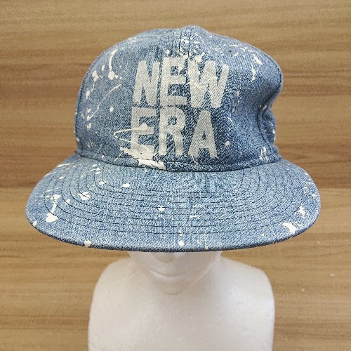 ◇ NEWERA ニューエラ デニム ロゴ iインク柄 帽子 キャップ ライトブルー 表記なし レディース メンズ E_画像4