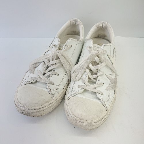 ◇ CONVERSE all star コンバース オールスター 星型ワッペン シンプル スニーカー サイズ22.5 ホワイト系 レディース E_画像1