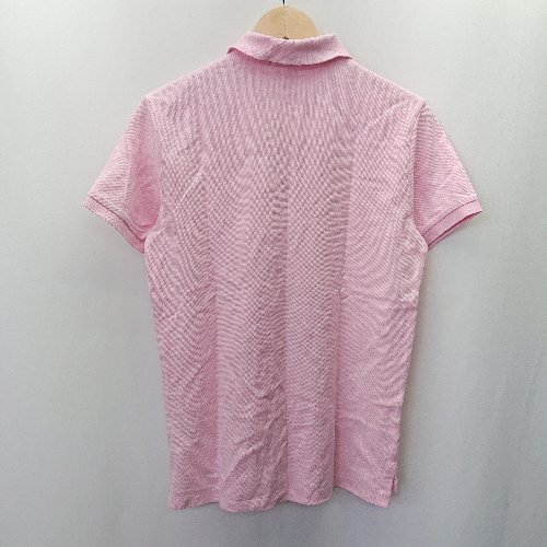 ◇ POLO RALPH LAUREN ワンポイントロゴ刺? コットン１００% 半袖 ポロシャツ サイズ表記なし ピンク レディース E_画像2