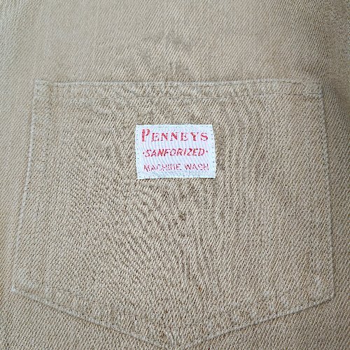 ◇ PENNEYS ぺニーズ×FREAK'S STORE コットン100％ ノーカラー 長袖 デニム ジャケット サイズ表記なし キャメル メンズ E_画像6