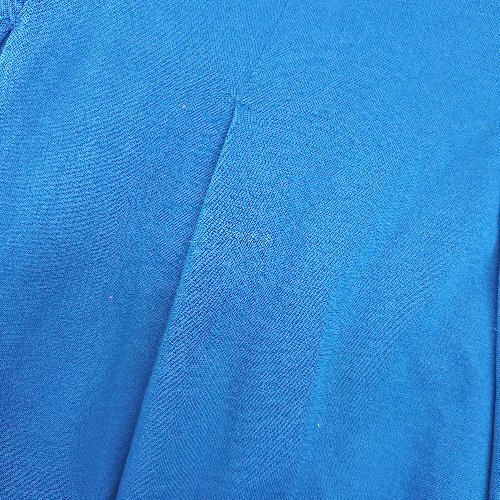 ◇ Calvin Klein カルバンクライン シンプル 背面ファスナー 半袖 ひざ丈 ワンピース サイズ4 ブルー レディース E_画像9